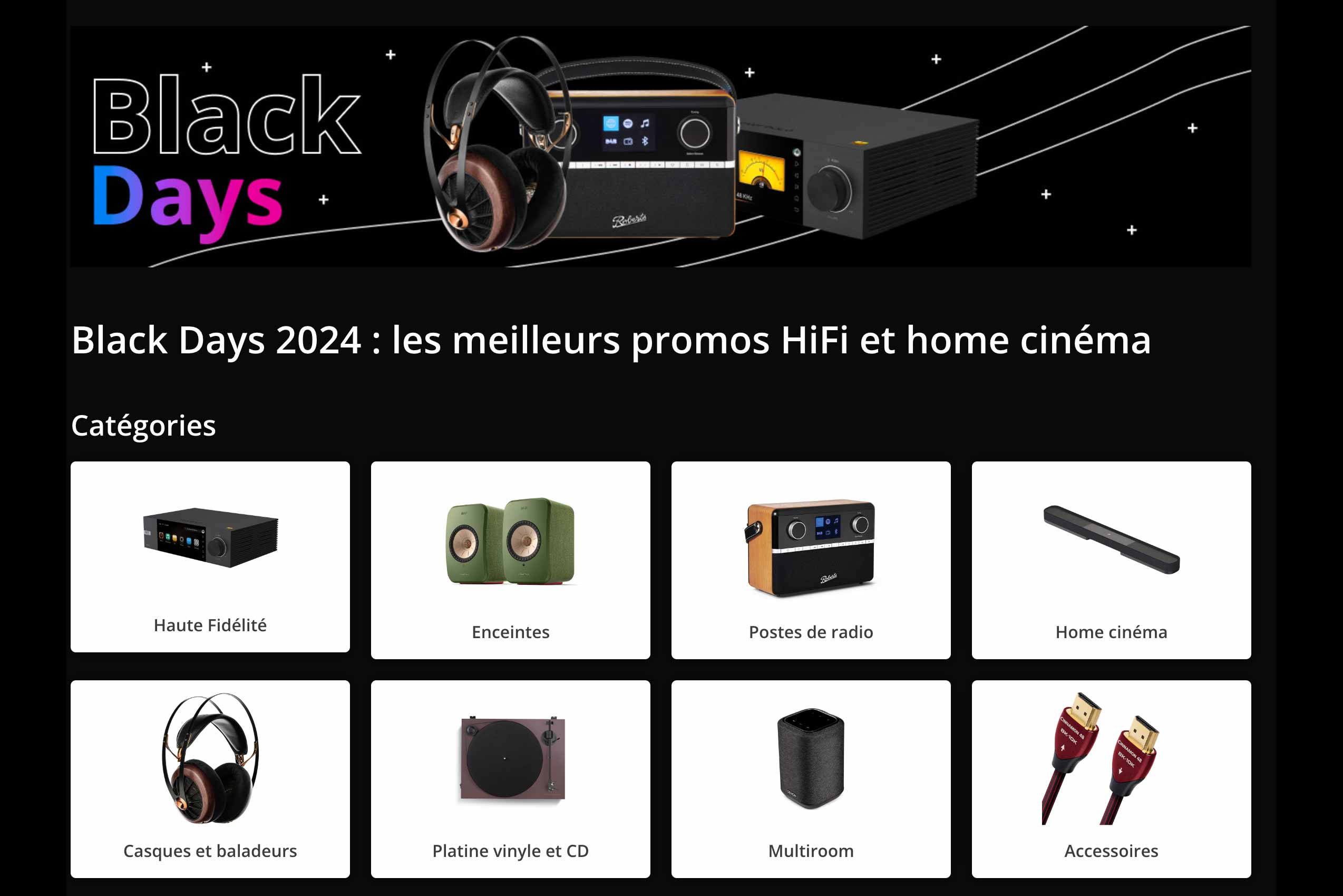 Black Friday 2024 - promotions HiFi, audio-vidéo, homecinéma et multiroom